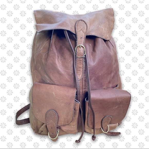 Vintage Bags Vintage Brown Leather Backpack 1x15x5 Poshmark